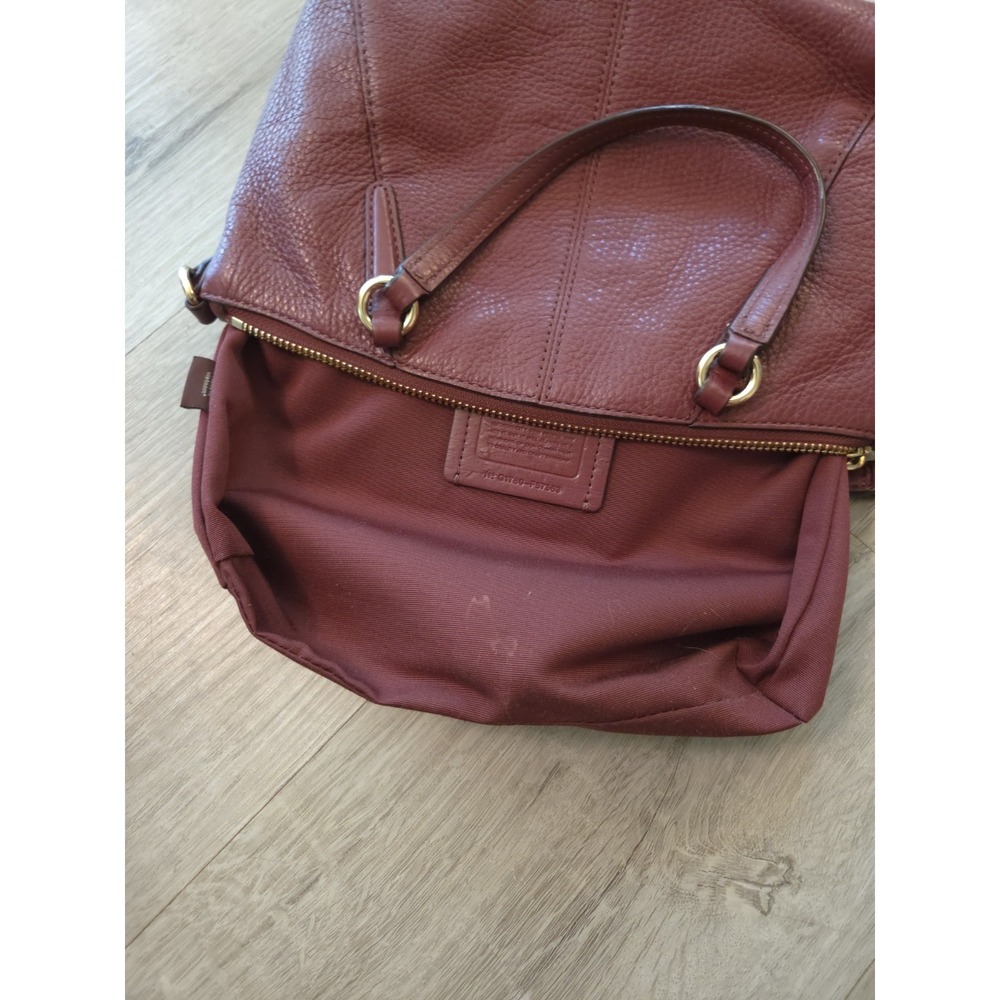 Coach Mini Kelsey Satchel Purse Small Burgundy Pebbled Leather Bag - Picture 15 of 16